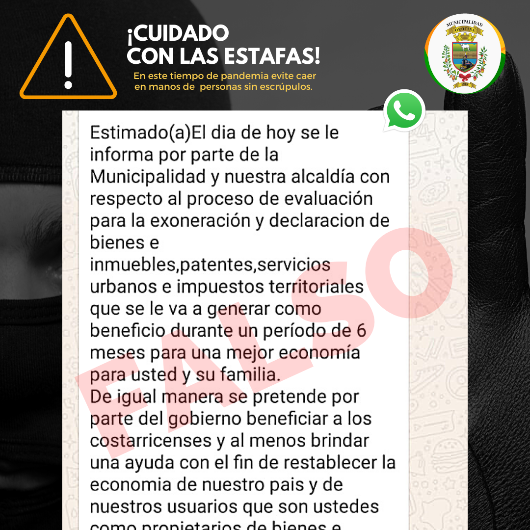 ¡CUIDADO CON LAS ESTAFAS!