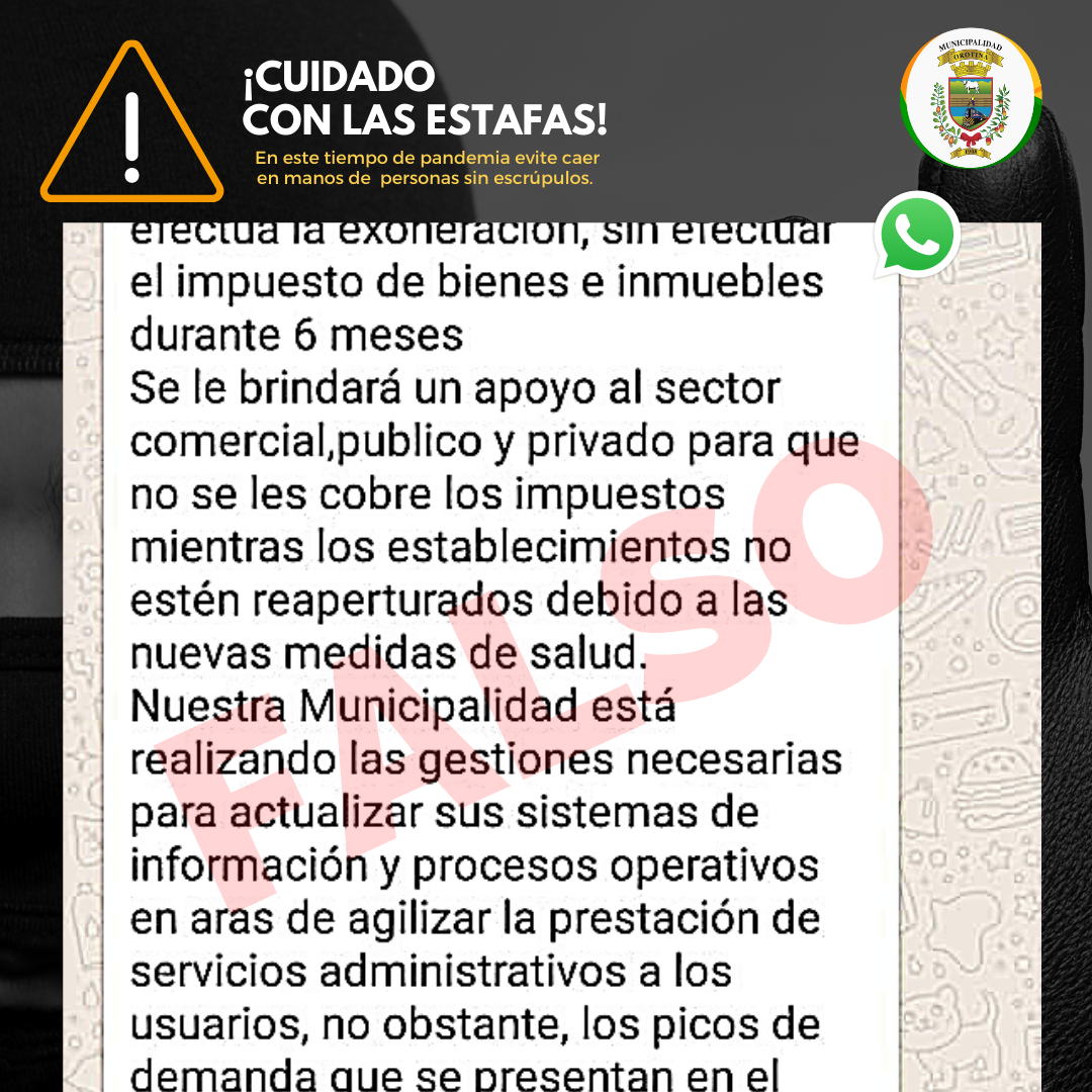 ¡CUIDADO CON LAS ESTAFAS!