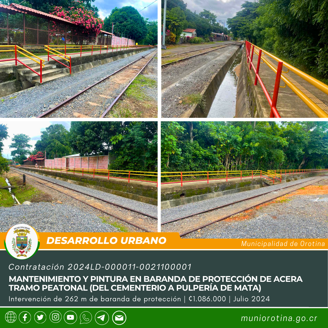 Mantenimiento y pintura de baranda de protección