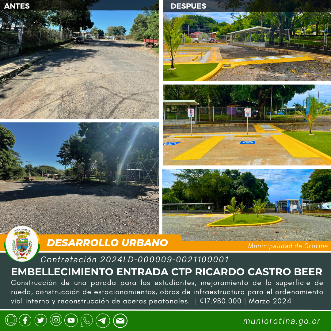 Embellecimiento en la entrada del CTP Ricardo Castro Beer